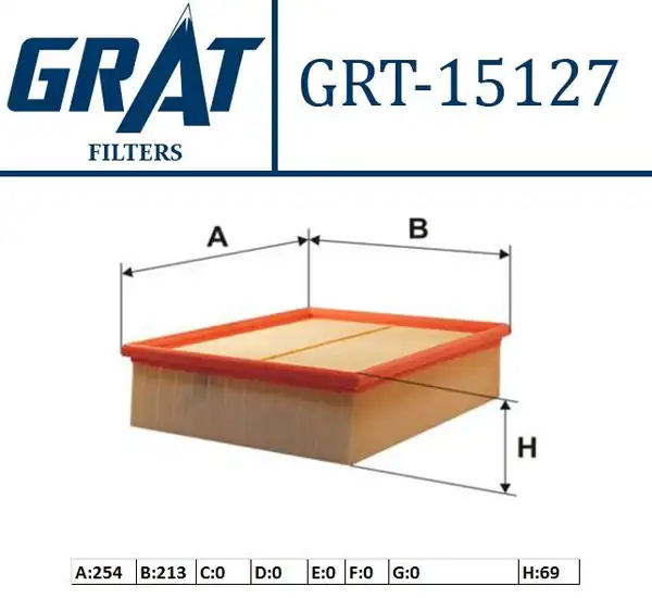 GRAT 15127 | Hava Filtresi VW Passat 97 05 Audi A4 98 01 A6 98 05 Skoda Superb 02 08
