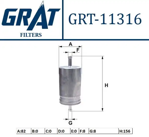GRAT 11316 | Yakıt Filtresi Renault R19 R21 Clio Laguna Volkswagen Golf III