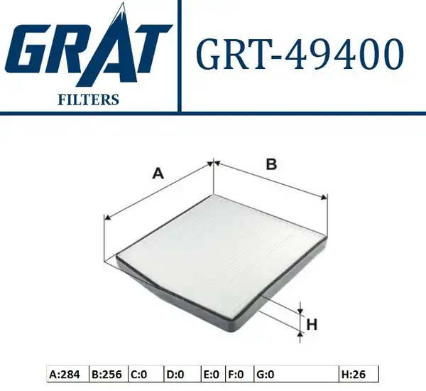 GRAT 49400 | Kabin Filtresi Volvo S60 S80 V70 Xc70 90
