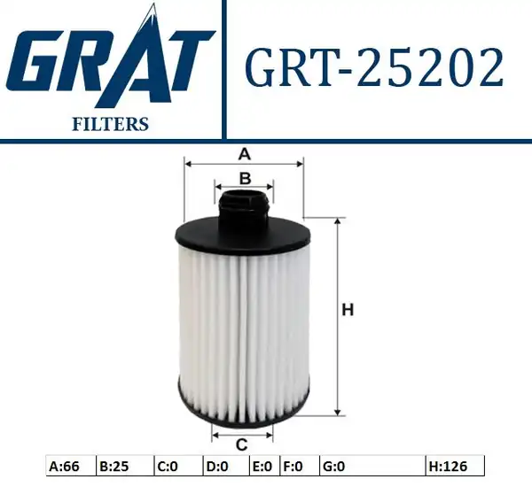 GRAT 25202 | Yağ Filtresi Chevrolet Captiva 2 2d 11 Cruze 11 Opel Antara 2 2cdti 10