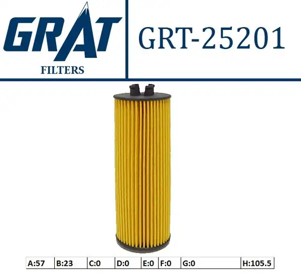 GRAT 25201 | Yağ Filtresi Chevrolet Aveo 1 3 11 Corsa 1 4 2171073