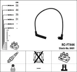 NGK 0691 | Buji Kablo Tk 95-06 Accent.I-II-Getz 1.3 04-11 Picanto 1.0 | 4 Adet