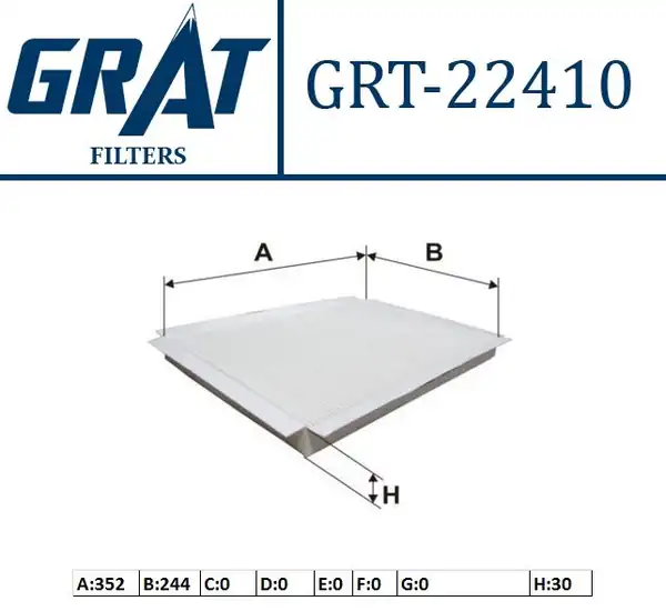 GRAT 22410 | Kabin Filtresi Mercedes W168 W414 A Seri Vaneo