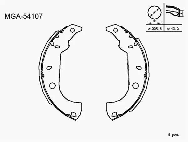 MGA 54107 | Kampana Balata Fiat Marea Tipo Tempra Sw 90 96 Alfa Romeo 145 146 94 99