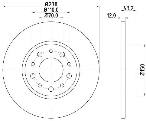 MGA 50682 | Fren Disk Arka 278 5 Alfa Romeo Giulietta 159 Brera Fiat 500 Jeep Renegade 2 Adet