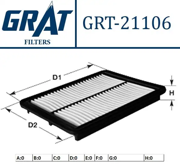 GRAT 21106 | Hava Filtresi Mitsubishi Asx 1 6 1 8 10 Lancer 1 5 08 Outlander 2 0 Peugeot 4007 4008 07