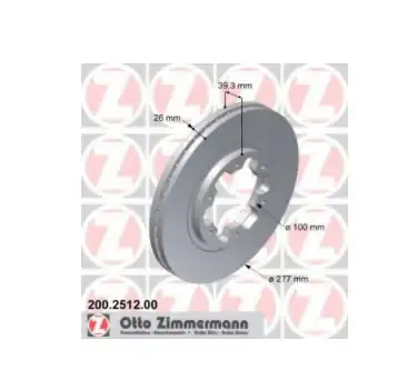 Zimmermann 200 2512 00 Fren Diski Ön Standart Nissan Petfinder R50 277mm Terrano R20 98 07 Pick Up 98 04 2 Adet