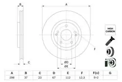 BOSCH 0986479H05 | Ön Fren Diski Ssangyong Tivoli / XLV 1.5-1.6 Xdi 298mm 15- | 2 Adet