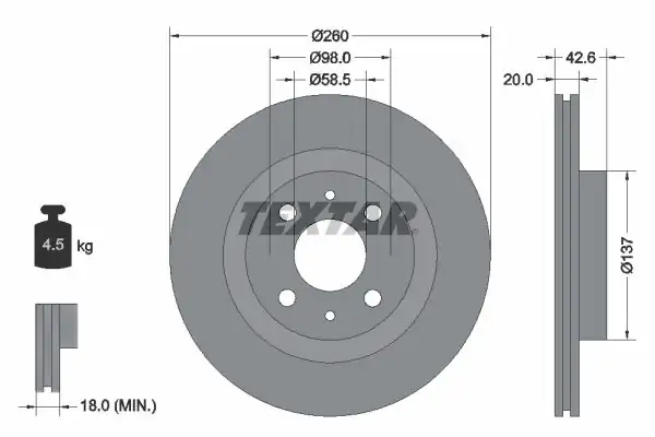 TEXTAR 92112100 | Textar Fren Diski 2 Adet