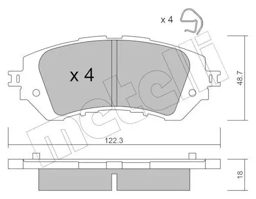 METELLİ 22-1219-0 | Fren Balatası Ön Toyota Yaris 15