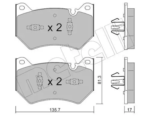 METELLİ 22-1170-1 | Ön Fren Balatası Brembo Versiyon Audi Q5 17