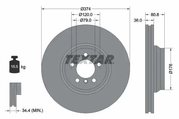 TEXTAR 92123003 | Fren Diski E65 Ön 745 760i 2 Adet