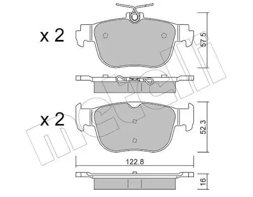 METELLİ 22-1281-0 | Arka Fren Balatası 272x10 VW Golf 20 Audi A3 20 Seat Leon 20 Skoda Octavia 20