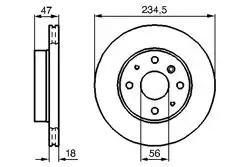 BOSCH 0986478684 | Fren Diski Ön Havalı (234-4)-(Daihatsu Applause 90 / 96) | 2 Adet