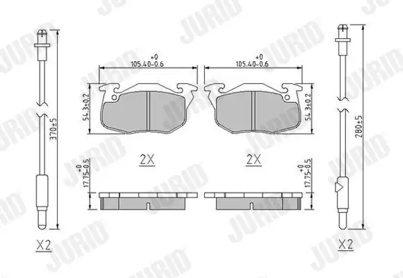 JURID 571525J | Fren Balatası Peugeot106 Citroen Saxo 91 Ön