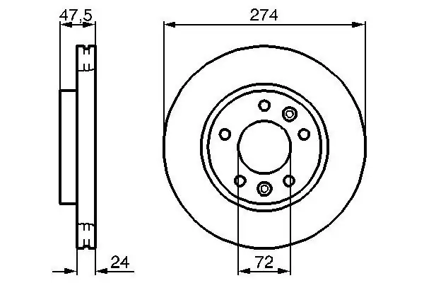 Bosch 0986479013 Fren Diski Ön Havalı 274 5 Kia Carnıval 99 01 2 Adet