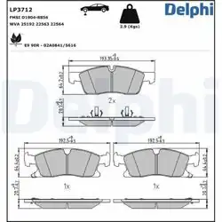 DELPHI LP3712 | Fren Balatası Ön Jeep-Grand Cherokee IV 3.6 V6 4×4 10-/ 3.0 Crd V6 4×4 11-/ Ml 250 CDI 11 - Mercedes W166-W292