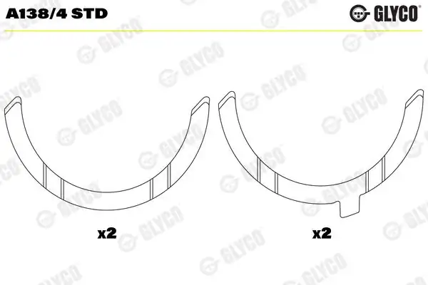 GLYCO A138-4STD | Kenar Ay Yatak VW Passat Touareg A4 A6 Q7 2 5 TDI 3 0 TDI