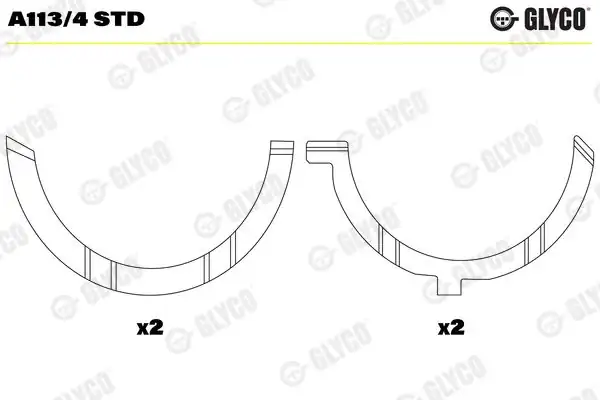 GLYCO A113-4STD | Kenar Ay Yatak Std 615 616 617 Mot A 1134