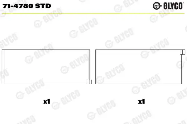 GLYCO 71-4780STD | Kol Yatak Std Opel Astra H Vectra C Fiat 1 9 Dth Insignia A20dth 2 Tek