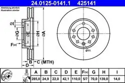 ATE 24.0125-0141.1 | Fren Diski Opel Vectra C Takım Ön | 2 Adet