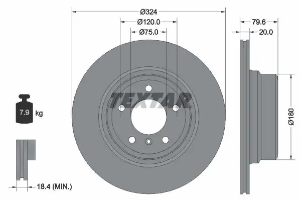 TEXTAR 92146303 | Fren Diski E 53 Arka 4 6 4 8 Tek