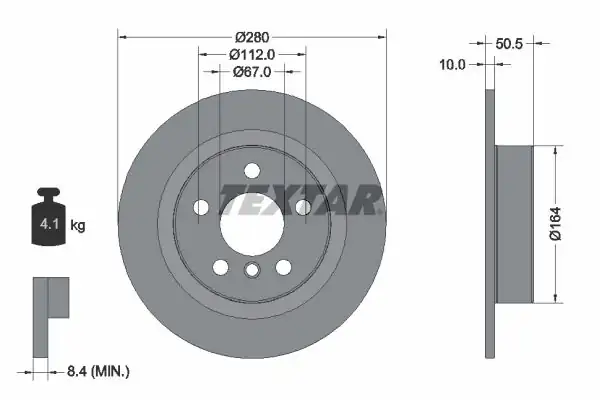 TEXTAR 92274603 | Fren Diski F 45 46 48 Arka Tek