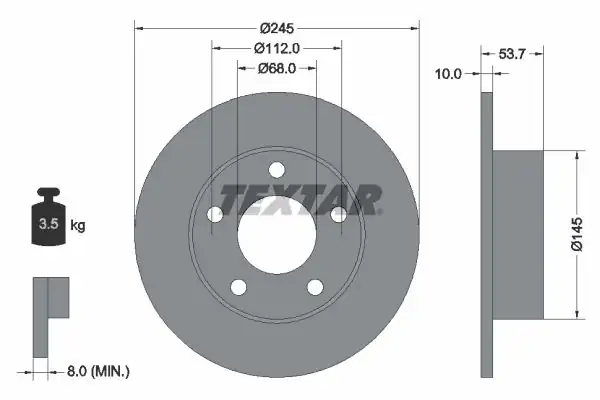 TEXTAR 92090803 | Fren Diski VW A6 97 1 8 2 4 2 8 3 0 Arka Quatro 2 Adet