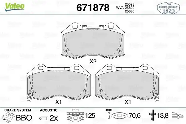 Valeo 671878 Fren Balatası Ön Abarth 124 1 4 16 Fiat 124 1 4 16 Mazda Mx5 1 5 2 0 15
