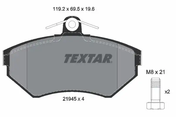 TEXTAR 2194503 | Fren Balatası VW Golf III Gtı Pass A4 A6 Ön Fişsiz