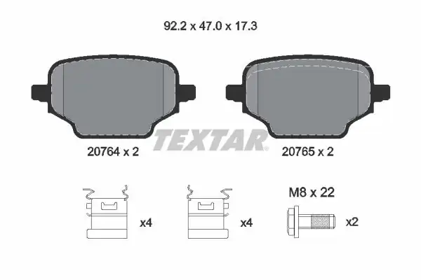 TEXTAR 2076401 | Fren Balatası Opel Combo E 18 Arka