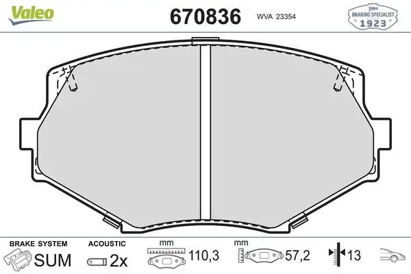 Valeo 670836 Fren Balata Ön Mazda Mx5 1 6 1 8 90 05
