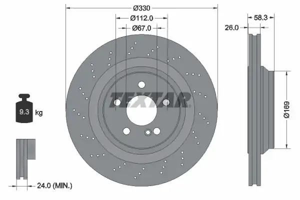TEXTAR 92120400 | Fren Diski 230 Arka AMG Sl55 2 Adet