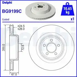 DELPHI BG9199C | Fren Diski (Tekli Paket)-Boyalı, Delikli