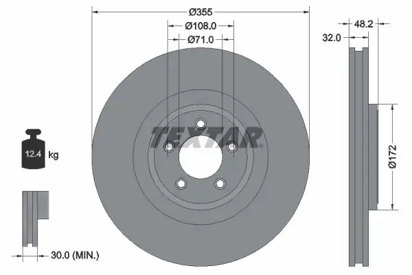 TEXTAR 92186305 | Fren Diski Jaguar F Type Xf Xj Xk Ön Tek