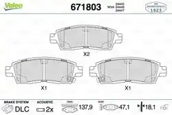 VALEO 671803 | Fren Balatası Arka Chevrolet Traılblazer Awd 01-08 Isuzu Ascender Awd 03-Saab 9-7X 04-12
