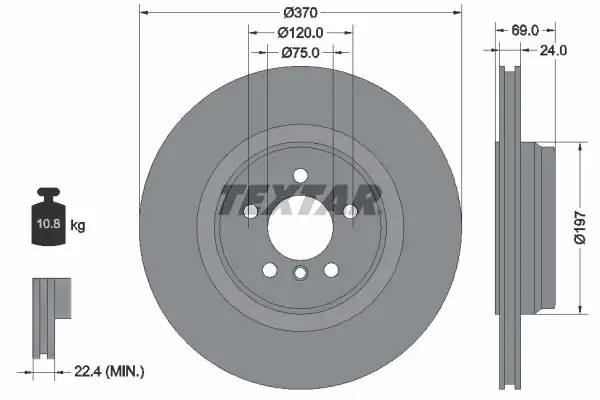 TEXTAR 92270003 | Fren Diski F 01 02 03 04 07 Arka 550 750 760 Tek