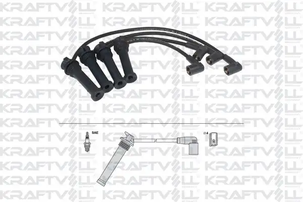 KRAFTVOLL 05070297 | Buji Kablosu Chery Tıggo Alıa 1 6 2 0 08 Silikon Kablo 1 Adet 2250413