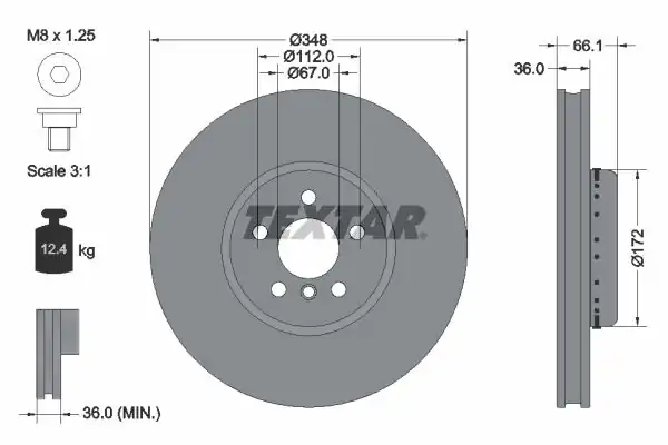 TEXTAR 92288725 | Fren Diski G 01 02 05 11 12 20 30 31 32 Ön Sağ