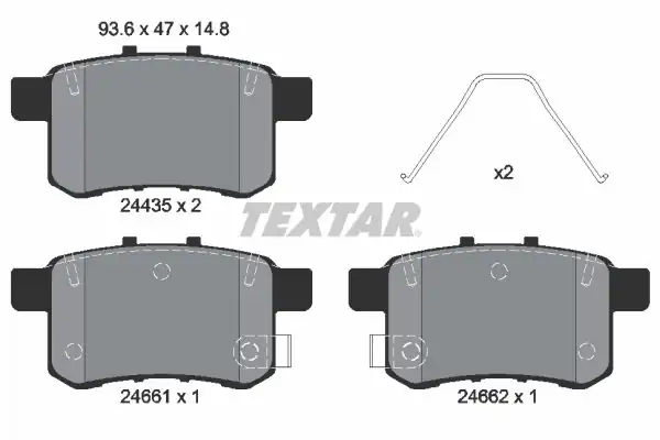 TEXTAR 2443501 | Fren Balatası Accord 08 15 Arka