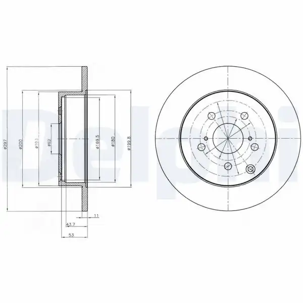 DELPHI BG4291 | Fren Diski Çiftli Paket Deliksiz