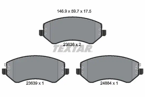 TEXTAR 2363801 | Fren Balatası Jeep Cherokee Kj Voyager Rg Ön Grand Cherokee Chrysler Bm 01 08