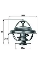 MAHLE TX2080D | Termostat 80°C OM616 W123 79-85 W460 79-87 T1/T2 Minibüs 82-90 Unimog 96-