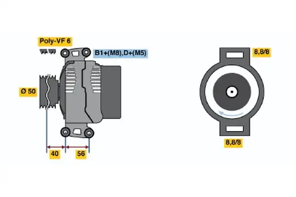 Bosch 0124615019 Alternatör 12 V 150a Mercedes Viano Vito W638 99 Sprinter 903 904 00