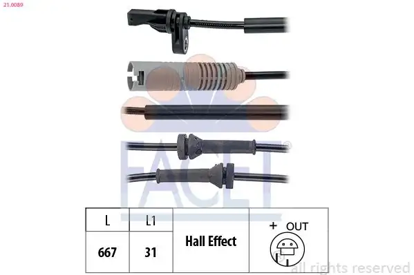 FACET 21-0089 | Sensör ABS E 81 87 90 91 92 93