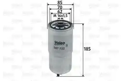 VALEO 587722 | Yakıt Filtresi (Mazot) (Rover 75 Tourer 2.0 Cdt)