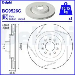 DELPHI BG9526C | Fren Diski (Tekli Paket)-Boyalı, Delikli