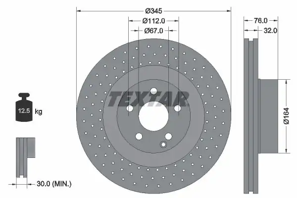 TEXTAR 92108800 | Fren Diski 220 Ön S500 600 2 Adet