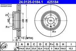ATE 24.0125-0184.1 | Fren Diski Ön A4 07 > 15 A5 07 > | 2 Adet