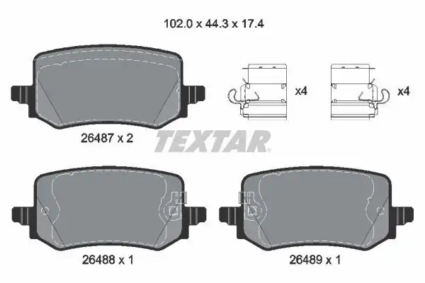 TEXTAR 2648701 | Fren Balatası Tucson 1 6 CRDI 21 Arka
